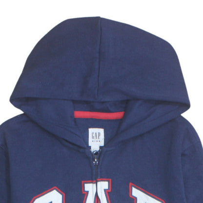 GAP Boys Blue Full Zip Fleece Hoodie 13-14 Years Casual Logo Sweatshirt