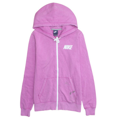 Nike Women's Pink Full Zip Hoodie Medium Cotton Blend