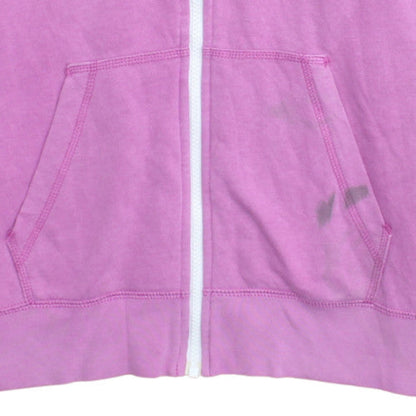 Nike Women's Pink Full Zip Hoodie Medium Cotton Blend