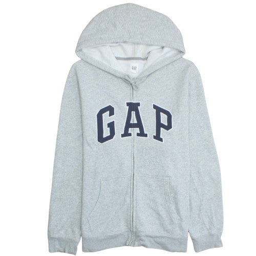 GAP Men's Grey Full Zip Logo Hoodie Size L Fleece Sweatshirt
