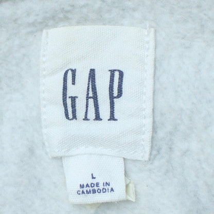 GAP Men's Grey Full Zip Logo Hoodie Size L Fleece Sweatshirt