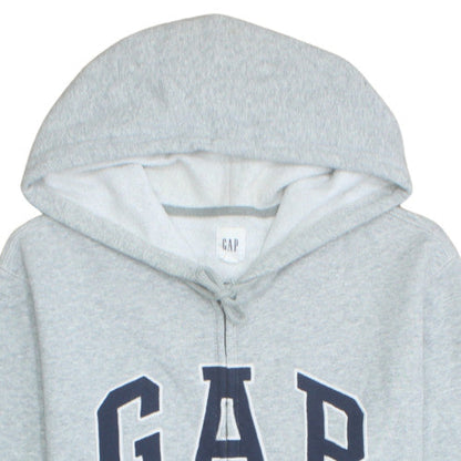 GAP Men's Grey Full Zip Logo Hoodie Size L Fleece Sweatshirt