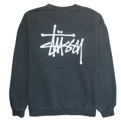 Stussy Men's Black L Pullover Crew Neck Sweatshirt Logo Streetwear