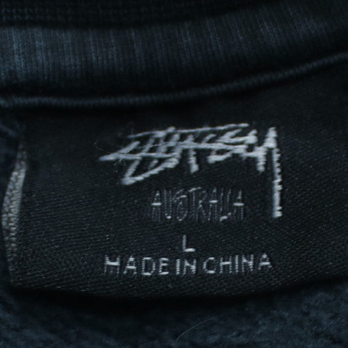 Stussy Men's Black L Pullover Crew Neck Sweatshirt Logo Streetwear