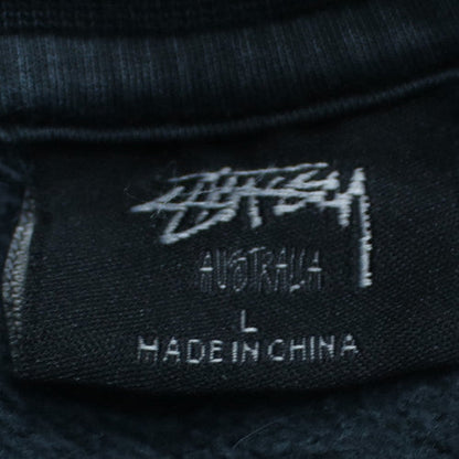 Stussy Men's Black L Pullover Crew Neck Sweatshirt Logo Streetwear