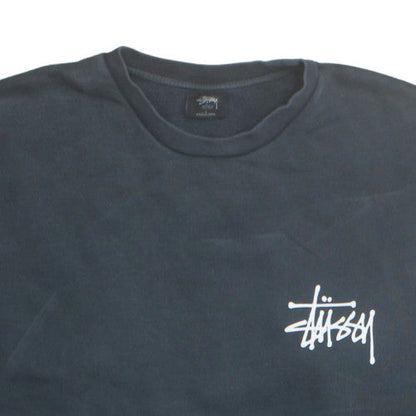 Stussy Men's Black L Pullover Crew Neck Sweatshirt Logo Streetwear
