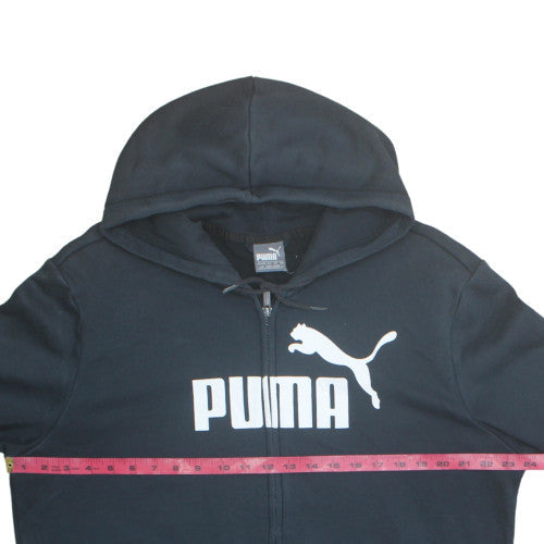 Puma Men's Black Full Zip Hoodie L Sports Fleece Sweatshirt
