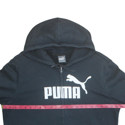 Puma Men's Black Full Zip Hoodie L Sports Fleece Sweatshirt