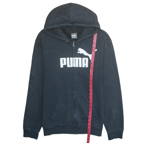 Puma Men's Black Full Zip Hoodie L Sports Fleece Sweatshirt