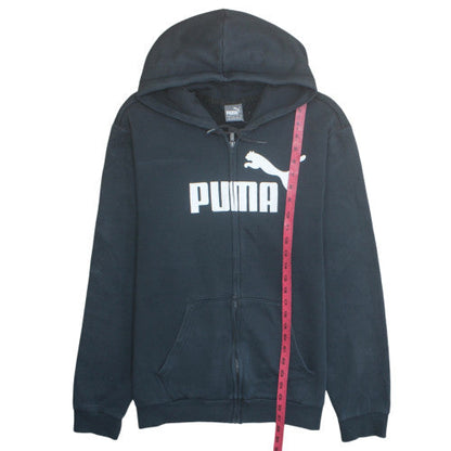 Puma Men's Black Full Zip Hoodie L Sports Fleece Sweatshirt
