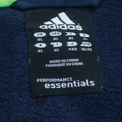 Adidas Mens Blue Full Zip Hoodie XL Athletic Fleece Sweatshirt