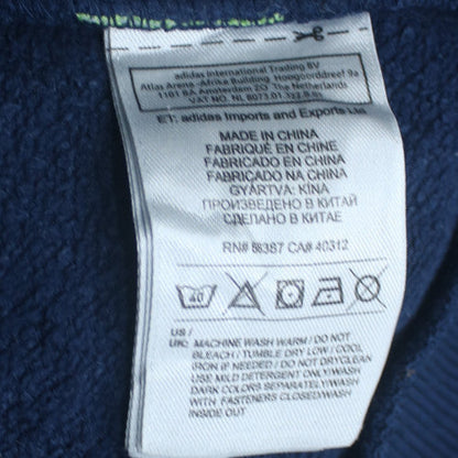 Adidas Mens Blue Full Zip Hoodie XL Athletic Fleece Sweatshirt