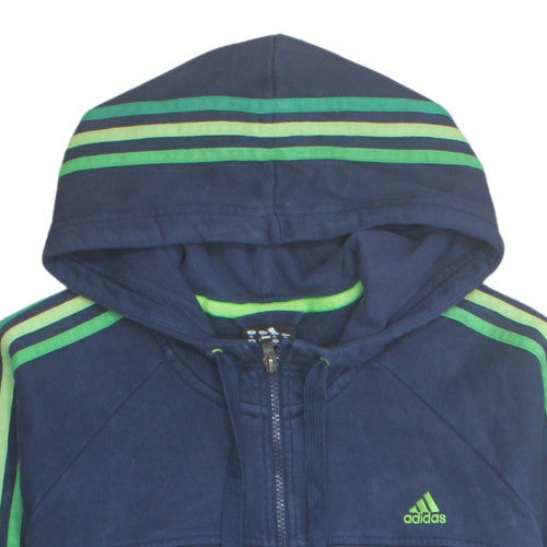 Adidas Mens Blue Full Zip Hoodie XL Athletic Fleece Sweatshirt
