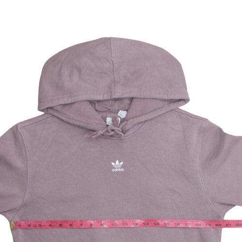 Adidas Women Mauve Hoodie Size 10 Pullover Cotton Logo Casual