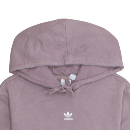 Adidas Women Mauve Hoodie Size 10 Pullover Cotton Logo Casual