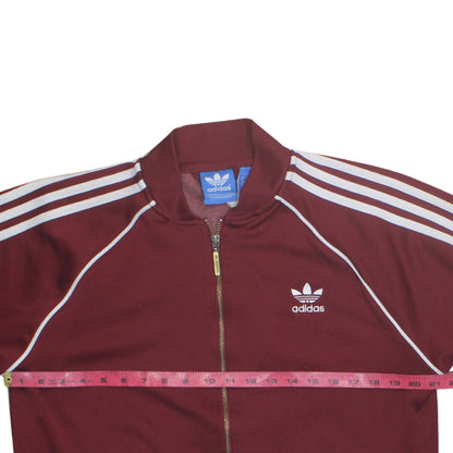 Adidas Men’s Red Full Zip Sweatshirt Jacket Size L Classic Sports Top