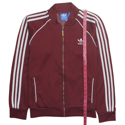 Adidas Men’s Red Full Zip Sweatshirt Jacket Size L Classic Sports Top