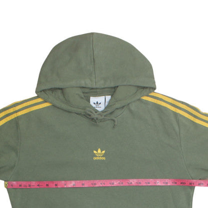 Adidas Men’s Green Pullover Hoodie S Logo Fleece Sportswear