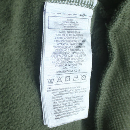 Adidas Men’s Green Pullover Hoodie S Logo Fleece Sportswear