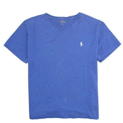 Ralph Lauren Men's Blue V-Neck Cotton T-Shirt Size L