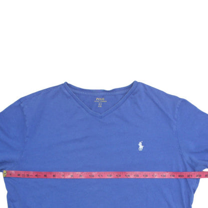 Ralph Lauren Men's Blue V-Neck Cotton T-Shirt Size L