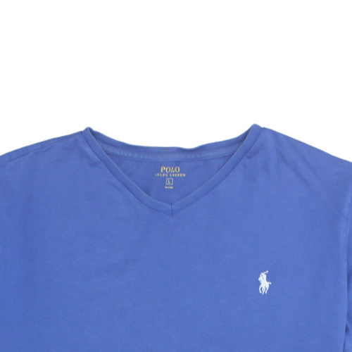Ralph Lauren Men's Blue V-Neck Cotton T-Shirt Size L