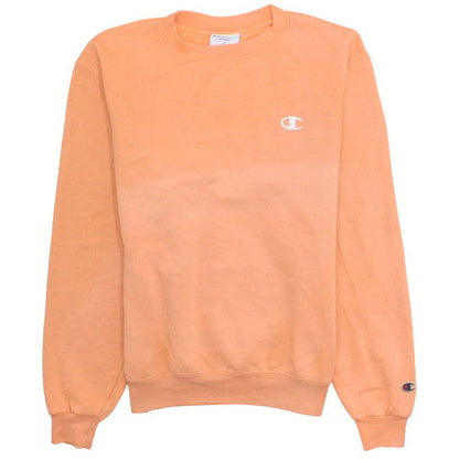Champion Men's Orange Crew Neck Fleece Pullover Sweatshirt S
