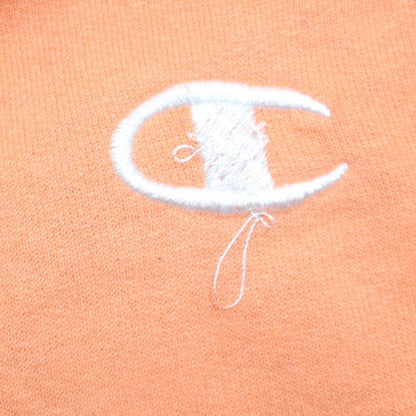 Champion Men's Orange Crew Neck Fleece Pullover Sweatshirt S