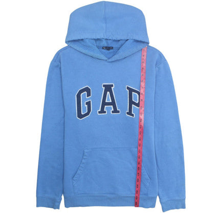 GAP Mens Blue Pullover Hoodie L Logo Graphic Fleece Sweatshirt