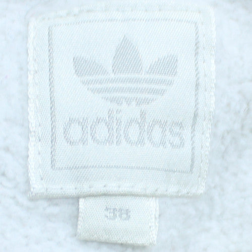 Adidas Women White Pink Full Zip Hoodie Size 12 Floral Print
