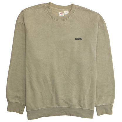 Levi's Men's Beige XL Relaxed Fit Crew Neck Cotton Blend Sweatshirt