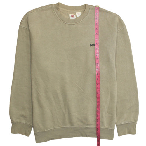 Levi's Men's Beige XL Relaxed Fit Crew Neck Cotton Blend Sweatshirt