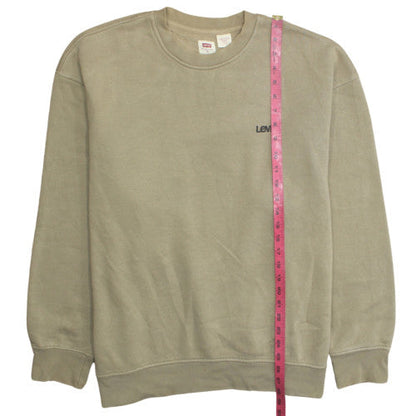 Levi's Men's Beige XL Relaxed Fit Crew Neck Cotton Blend Sweatshirt