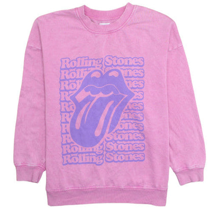 Primark Women’s Pink Rolling Stones Graphic Crew Neck Sweatshirt Size S