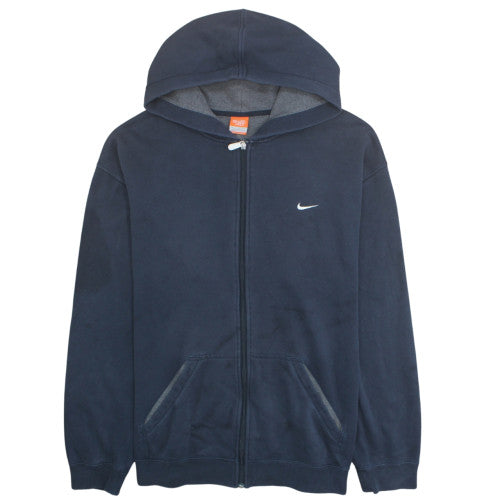 Nike Men's Blue Full Zip Hoodie 2XL Fleece Lined Sportswear