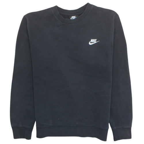 Nike Men's Black Crew Neck Sweatshirt S Pullover Fleece Logo