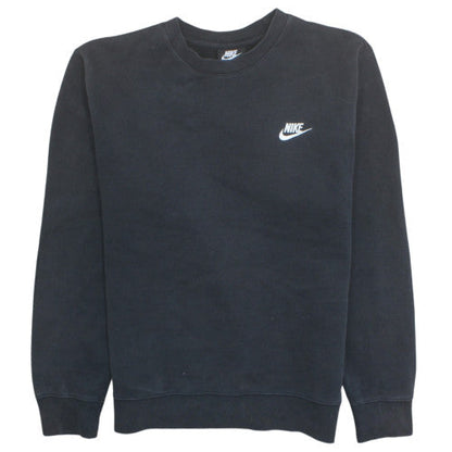 Nike Men's Black Crew Neck Sweatshirt S Pullover Fleece Logo