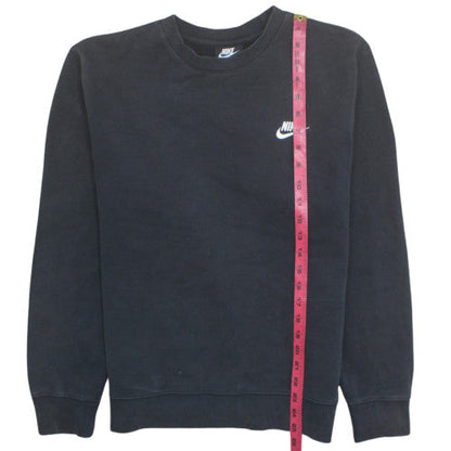 Nike Men's Black Crew Neck Sweatshirt S Pullover Fleece Logo