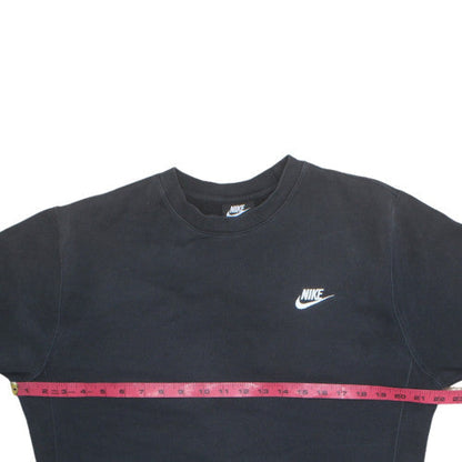 Nike Men's Black Crew Neck Sweatshirt S Pullover Fleece Logo
