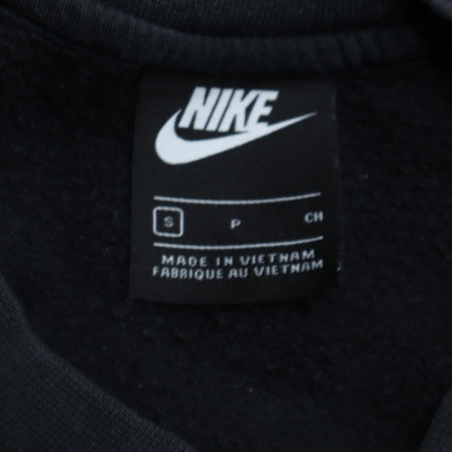 Nike Men's Black Crew Neck Sweatshirt S Pullover Fleece Logo