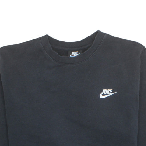 Nike Men's Black Crew Neck Sweatshirt S Pullover Fleece Logo