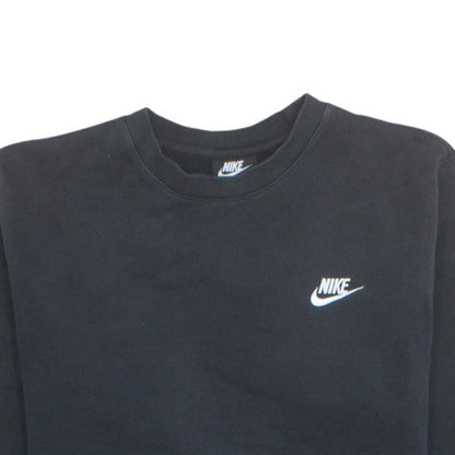 Nike Men's Black Crew Neck Sweatshirt S Pullover Fleece Logo
