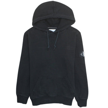 Calvin Klein Jeans Men’s Black Pullover Hoodie L Logo Fleece