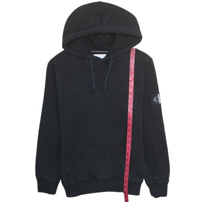 Calvin Klein Jeans Men’s Black Pullover Hoodie L Logo Fleece