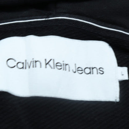 Calvin Klein Jeans Men’s Black Pullover Hoodie L Logo Fleece