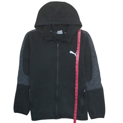 Puma Men's Black XL Full Zip Fleece Hoodie with Logo