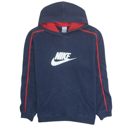 Nike Men's Navy Blue XL Pullover Hoodie with Logo Graphic Print