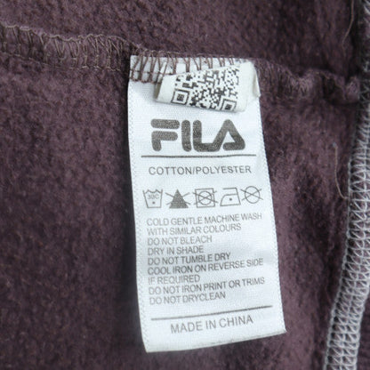 Fila Womens Purple Hoodie Size 12 Cotton Blend Pullover Sweatshirt