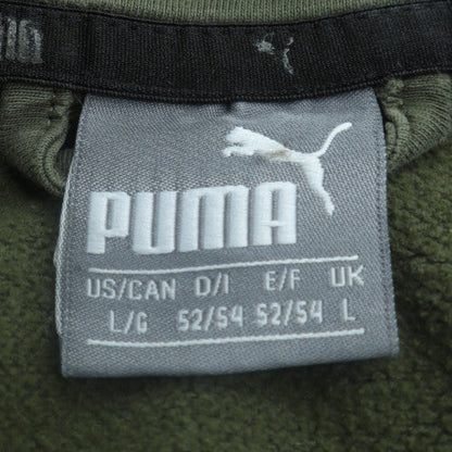 Puma Men's Green Full Zip Hoodie L Sports Fleece Sweatshirt