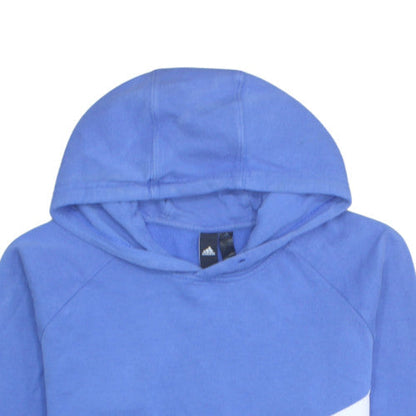 Adidas Men's Blue Pullover Hoodie Small Graphic Logo Sportswear